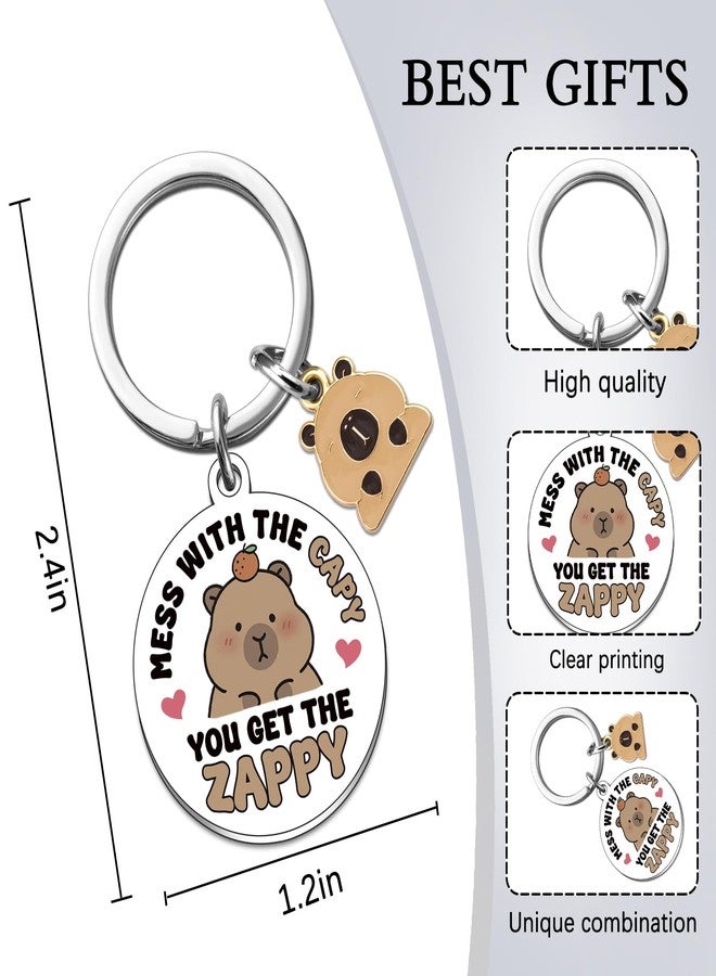 MOEXUKO Funny Capybara Keychain Chrsitmas Stocking Stuffers for Teen Girls Boys Capybara Gifts for Women Capybaras Stuff for Capybaras Lovers Friends Sister Daughter Birthday Gifts Cute Capy Keyring - Image 2